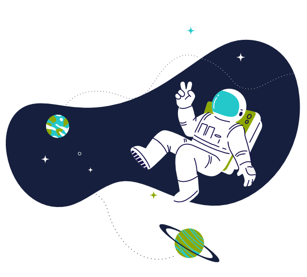 Illustration: Astronaut als Sinnbild für Mission und Weitblick